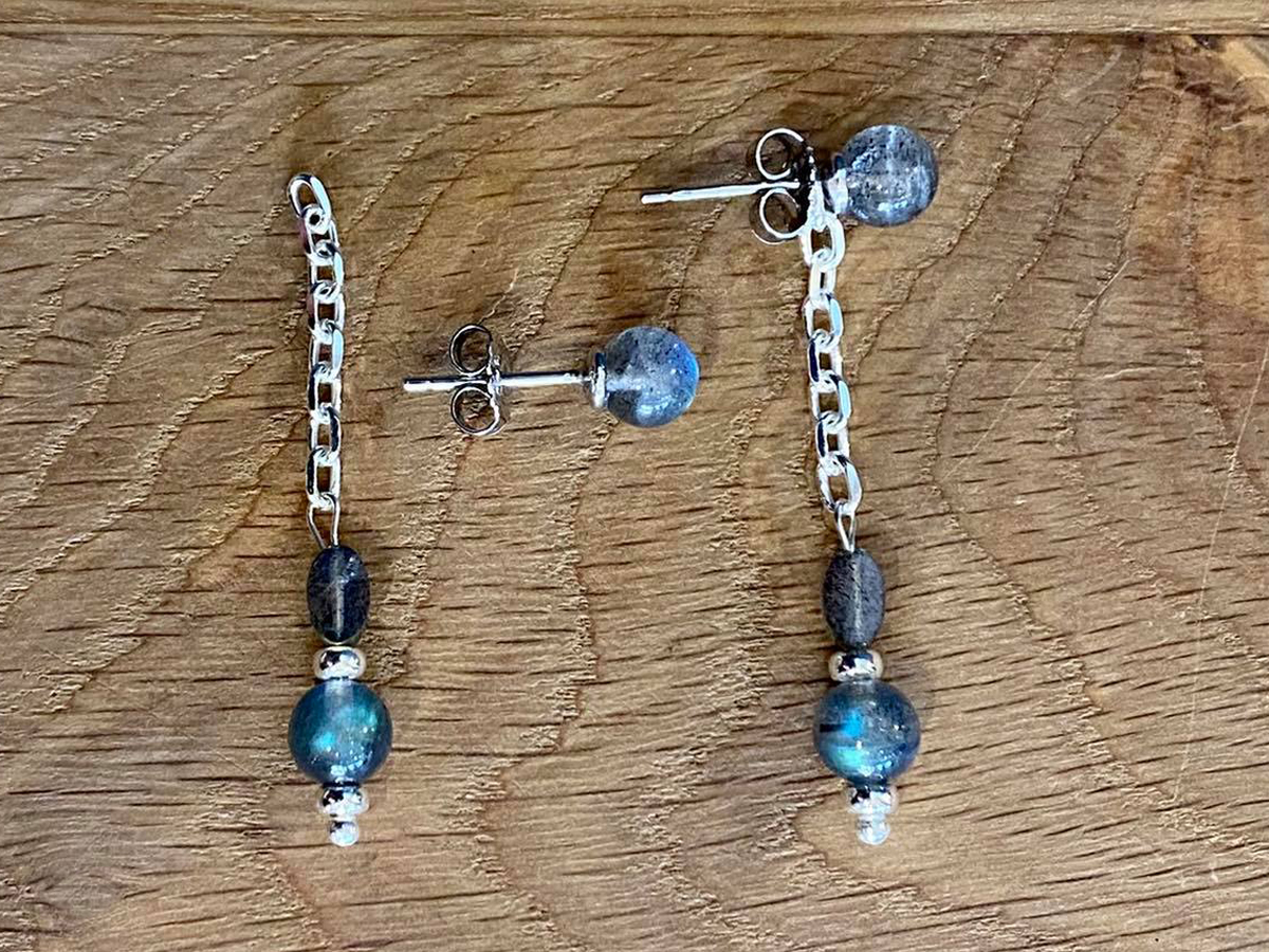 Boucles d'oreilles en Labradorite Boucles d'oreilles en Labradorite
