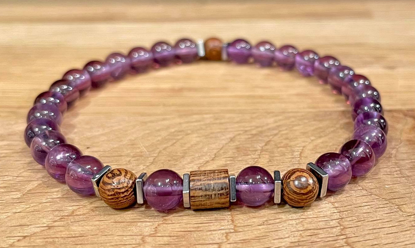 Bracelet Améthyste et Wenge