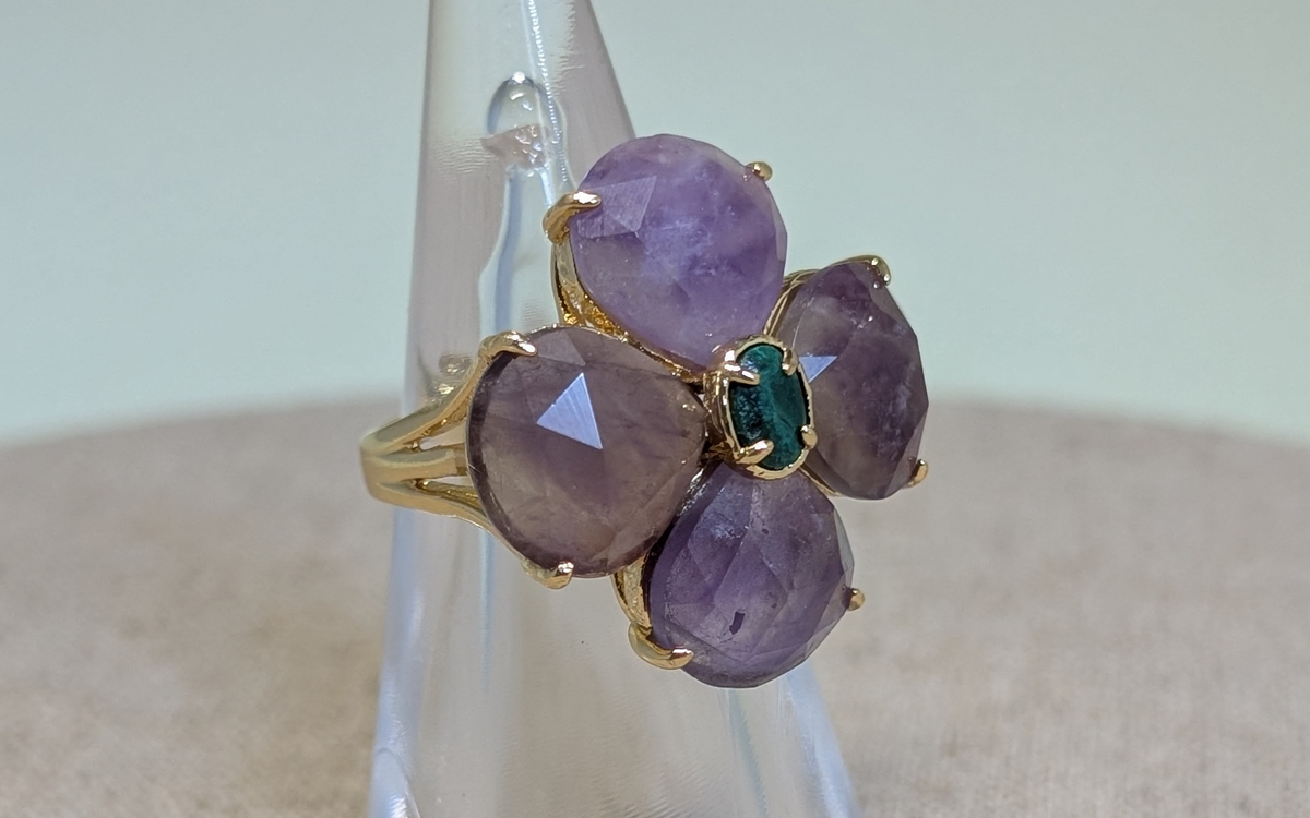 Bague fleur en Améthyste