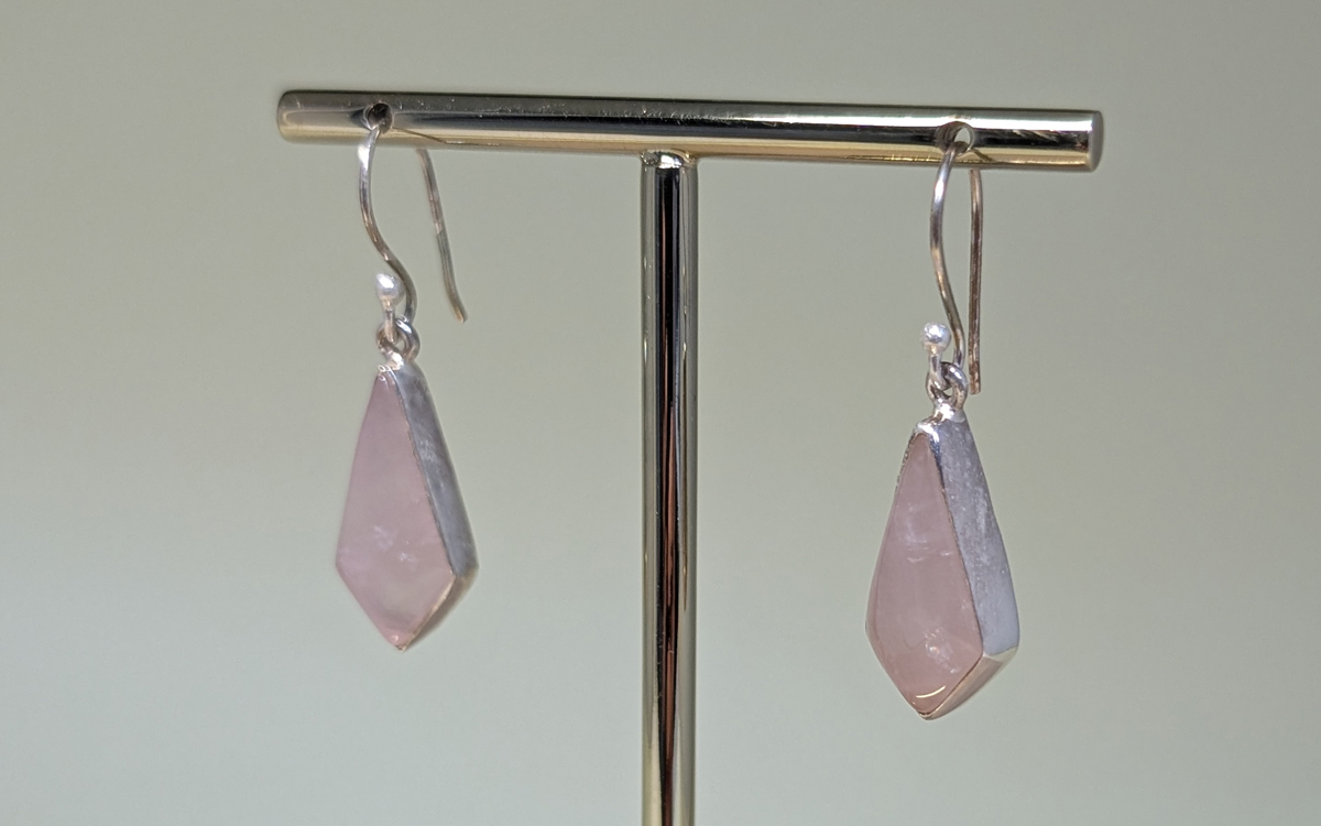 Boucles d'oreilles en Quartz rose