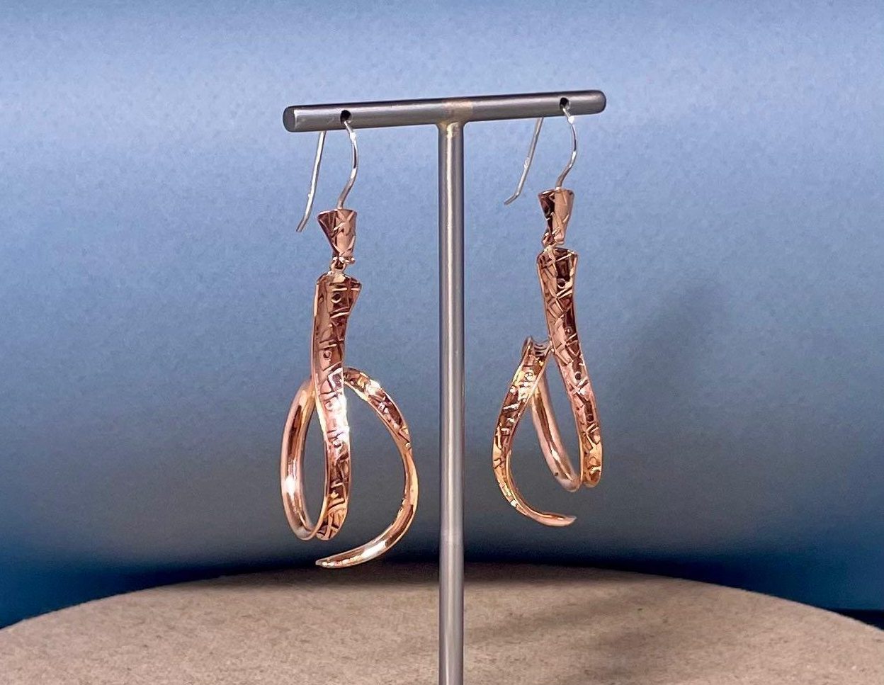 Boucles d'oreilles artisanales en cuivre