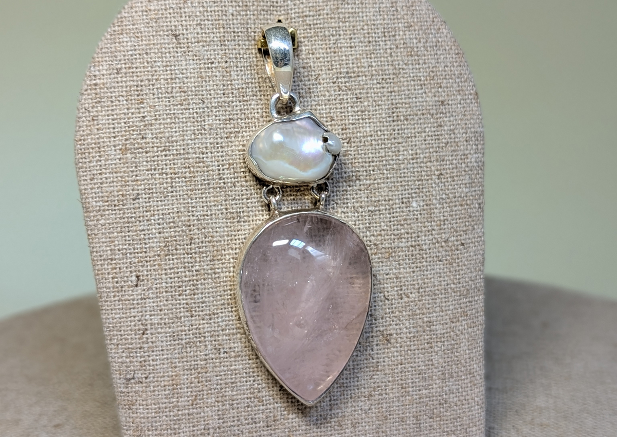 Pendentif en Quartz rose