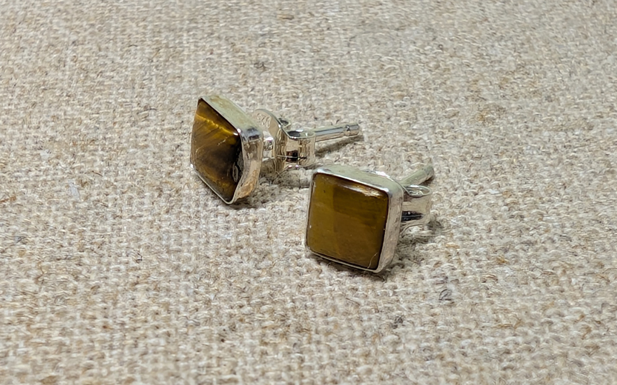 Boucles d'oreilles en Oeil de Tigre Boucles d'oreilles en Oeil de Tigre