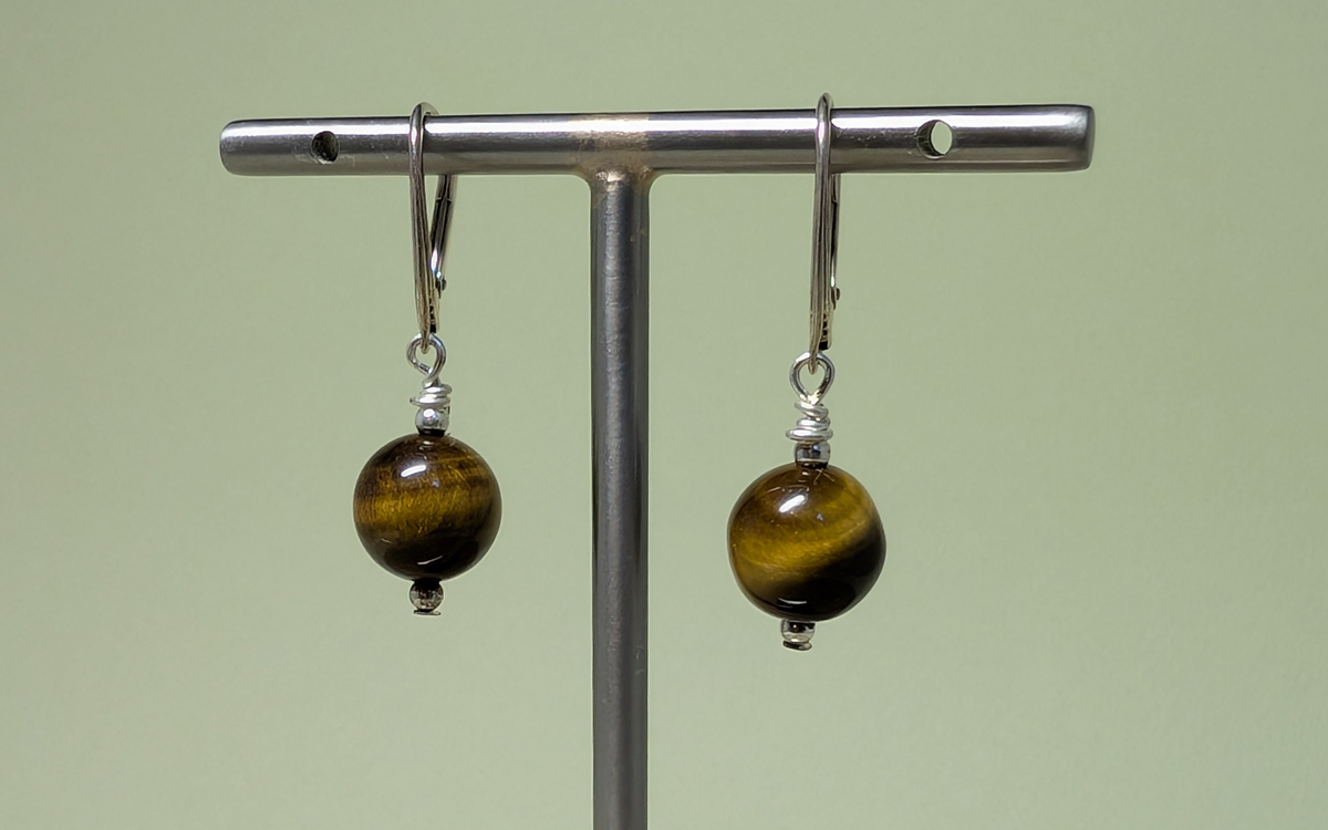 Boucles d'oreilles en Oeil de Tigre Boucles d'oreilles en Oeil de Tigre