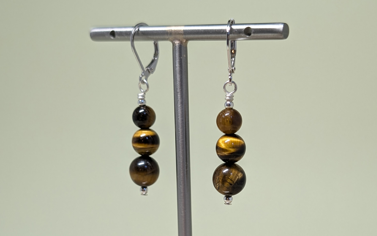 Boucles d'oreilles en Oeil de Tigre Boucles d'oreilles en Oeil de Tigre