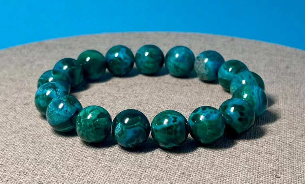 Bracelet en Malachite et Chrysocolle