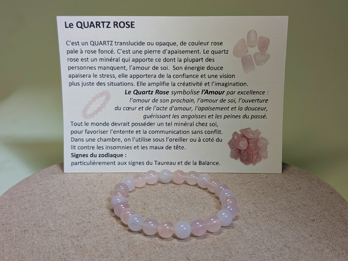 Bracelet Trilogie en Quartz Rose Bracelet Trilogie en Quartz Rose